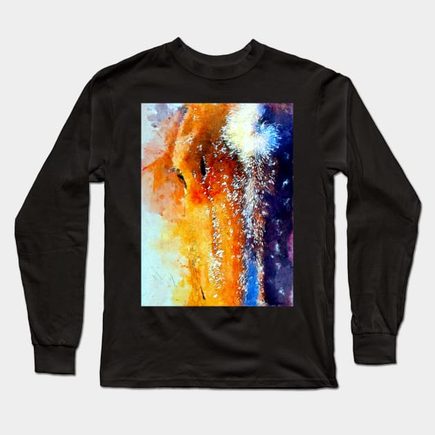 Watercolor Horse Face Long Sleeve T-Shirt by danieljanda